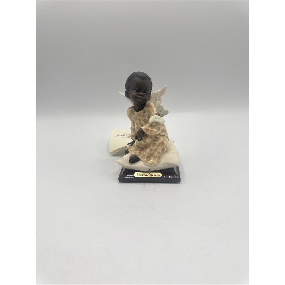 Vintage 1991 Giuseppe Armani Black African Angel With Butterfly Figurine